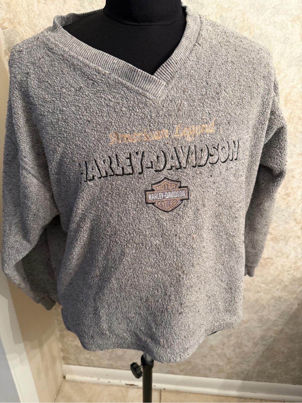 Harley-Davidson women’s grey  V-Neck Pullover Sweater